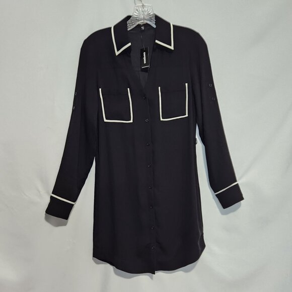 Express Black Shirt Dress with Sash Size XS - Picture 2 of 14